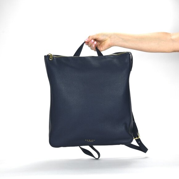 Radley London Westwell Lane Medium Leather Ziptop Backpack - Ink - Picture 3 of 10